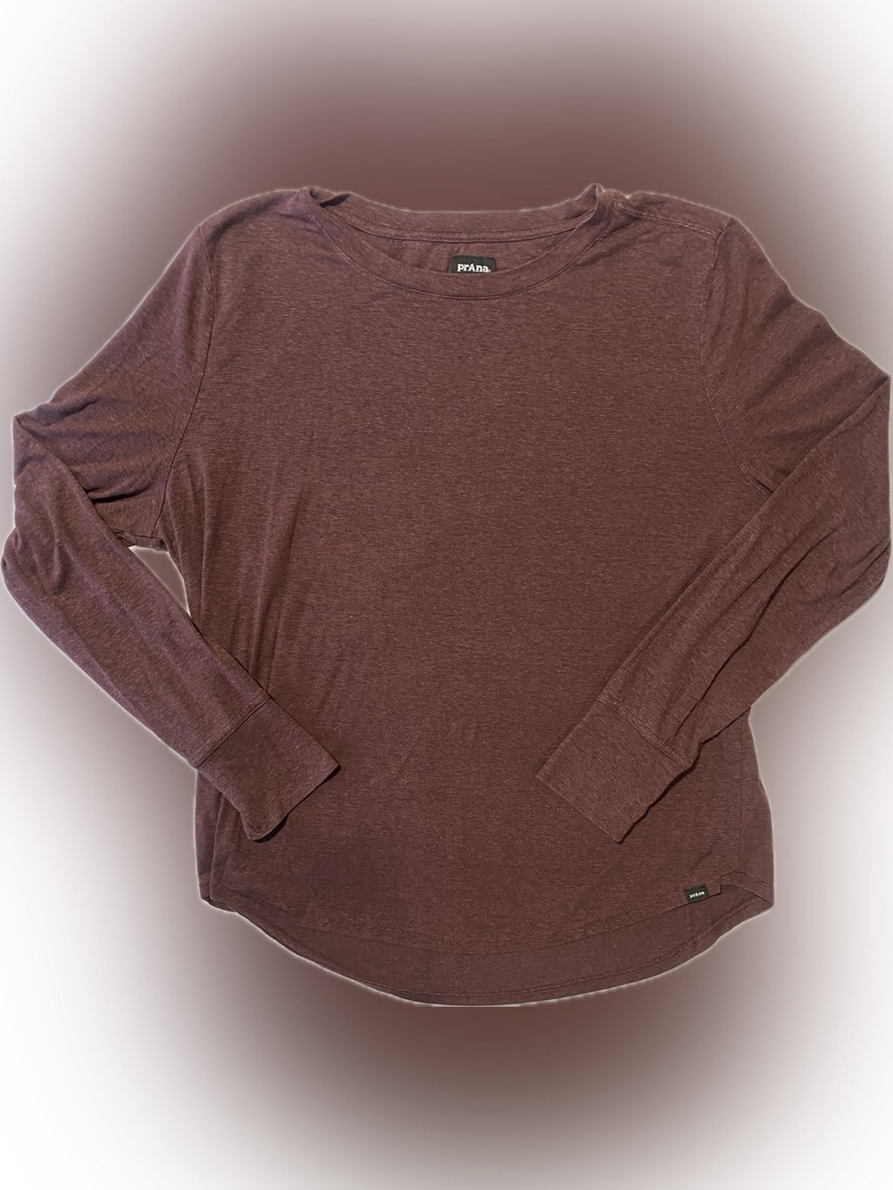Prana Women's Long Sleeve Crew in Maroon Plum